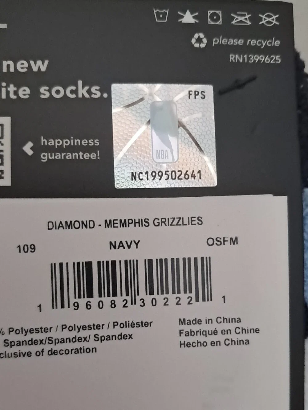For Bare Feet Memphis Grizzlies Men's Size 5-12, Women's Size 6-11